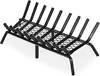 Vista 10 de G GOOD GAIN Rejilla de chimenea con retenedor de brasa, acero resistente de 20 pulgadas para interiores, soporte para estufa de leña, soporte