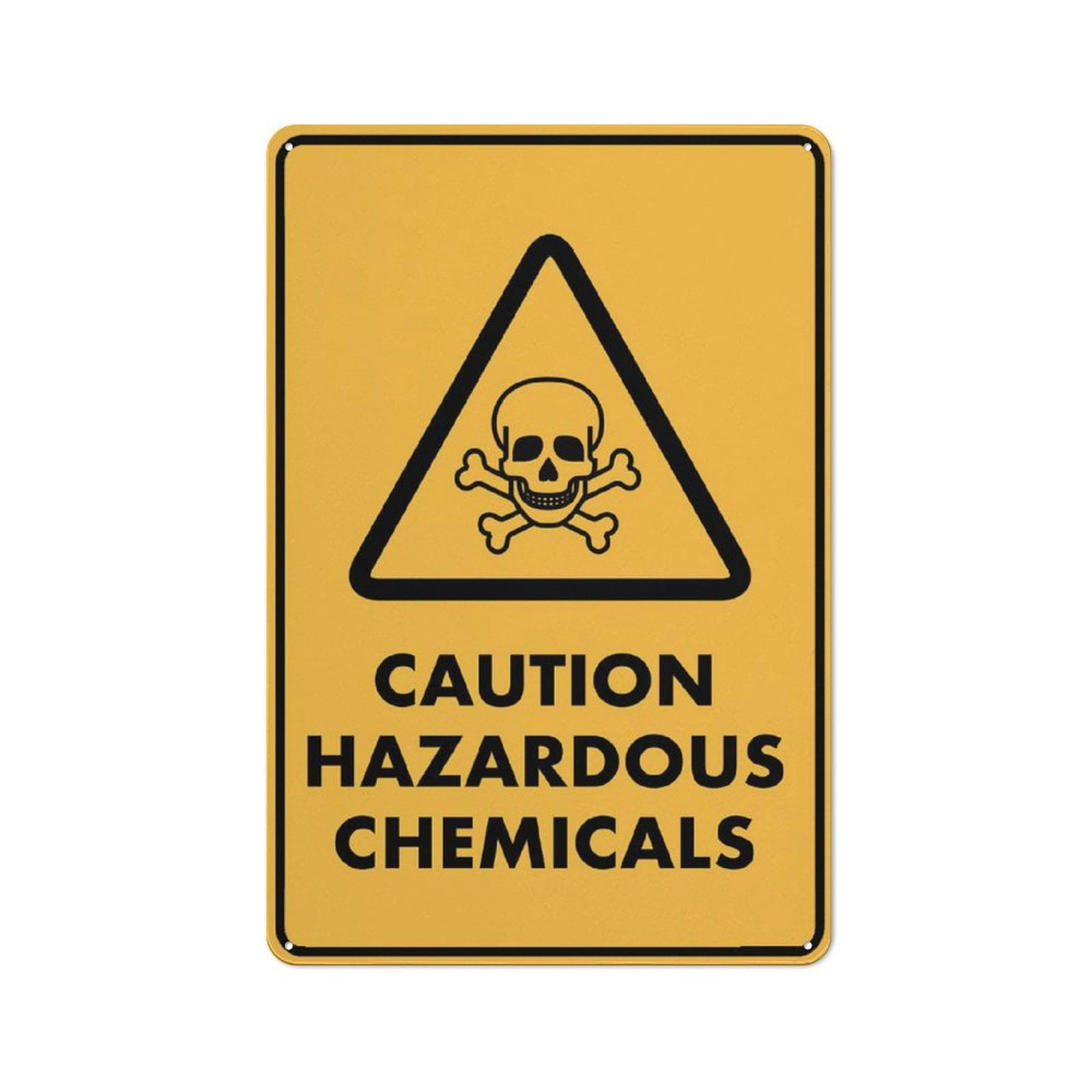 Caution Hazardous Chemicals Sign - Rust-Free Aluminum 12x8 inch, UV-Ink Printed, Durable & Weatherproof Outdoor Use for Business