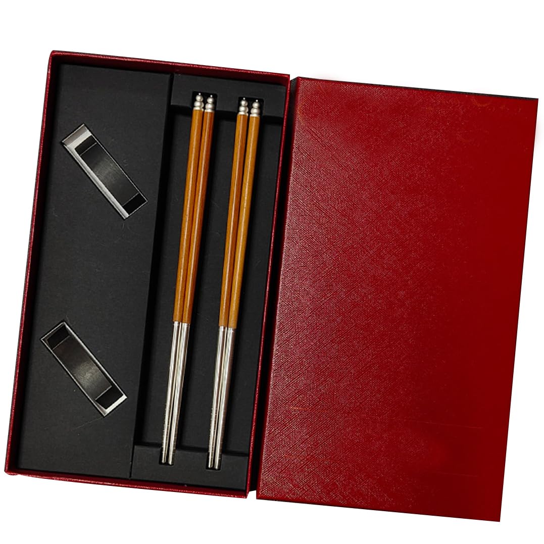 Baguettes en Bois de qualité supérieure, Coffret Cadeau en Argent Sterling, Baguettes de Luxe réutilisables en Argent, Baguettes Traditionnelles antidérapantes en Argent 999 de hau(U)