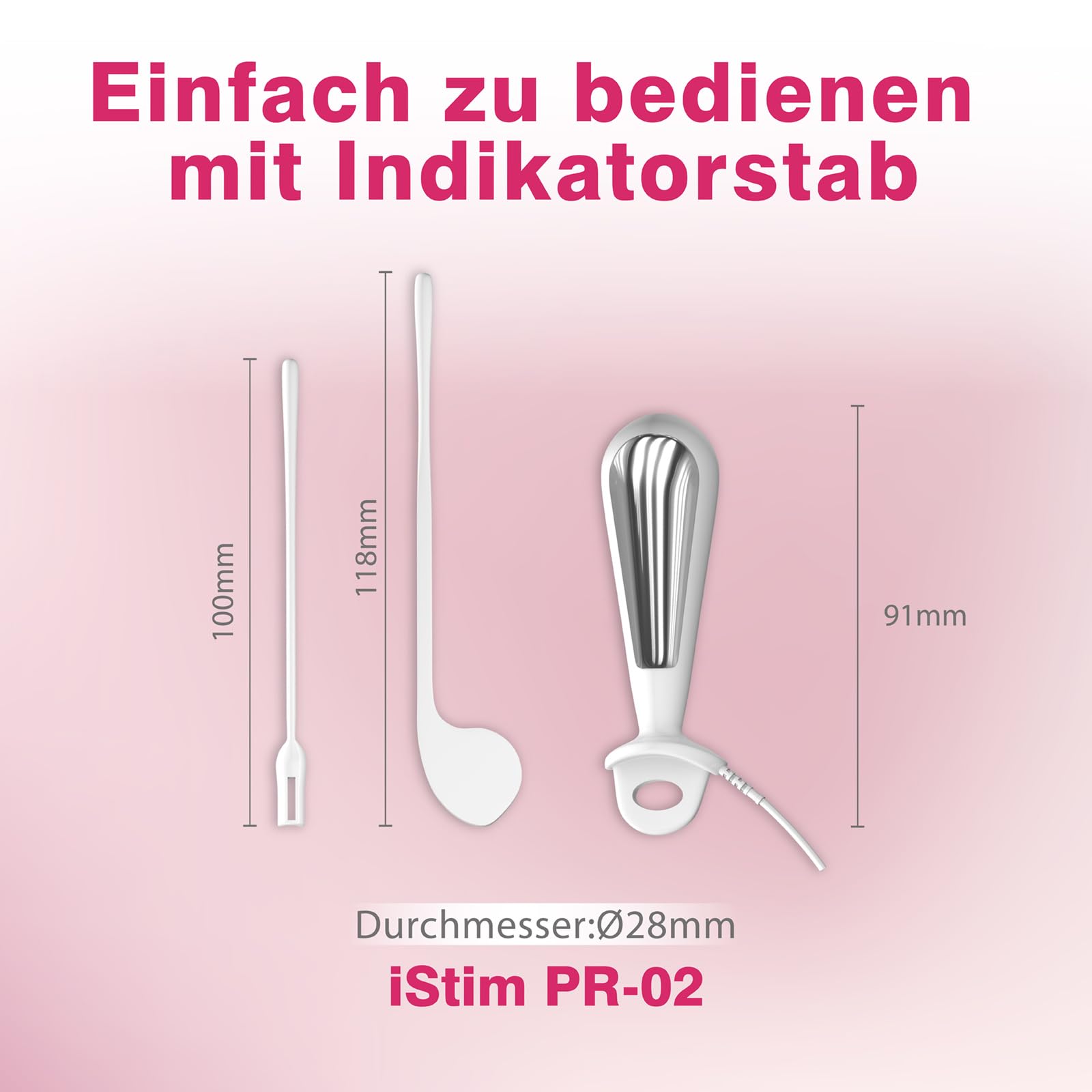 iSTIM V2 Kegeltrainer Inkontinenzstimulator mit Sonde zur Blasenkontrolle und Beckenbodenübung für Frauen, elektrischer Muskelstimulator (EMS)