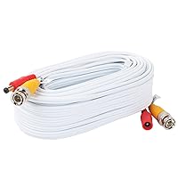 Vista 3 de BNC Cable de alimentación de video de 25 pies prefabricado todo en uno para cámara de seguridad de video, cable con dos conectores para sistema