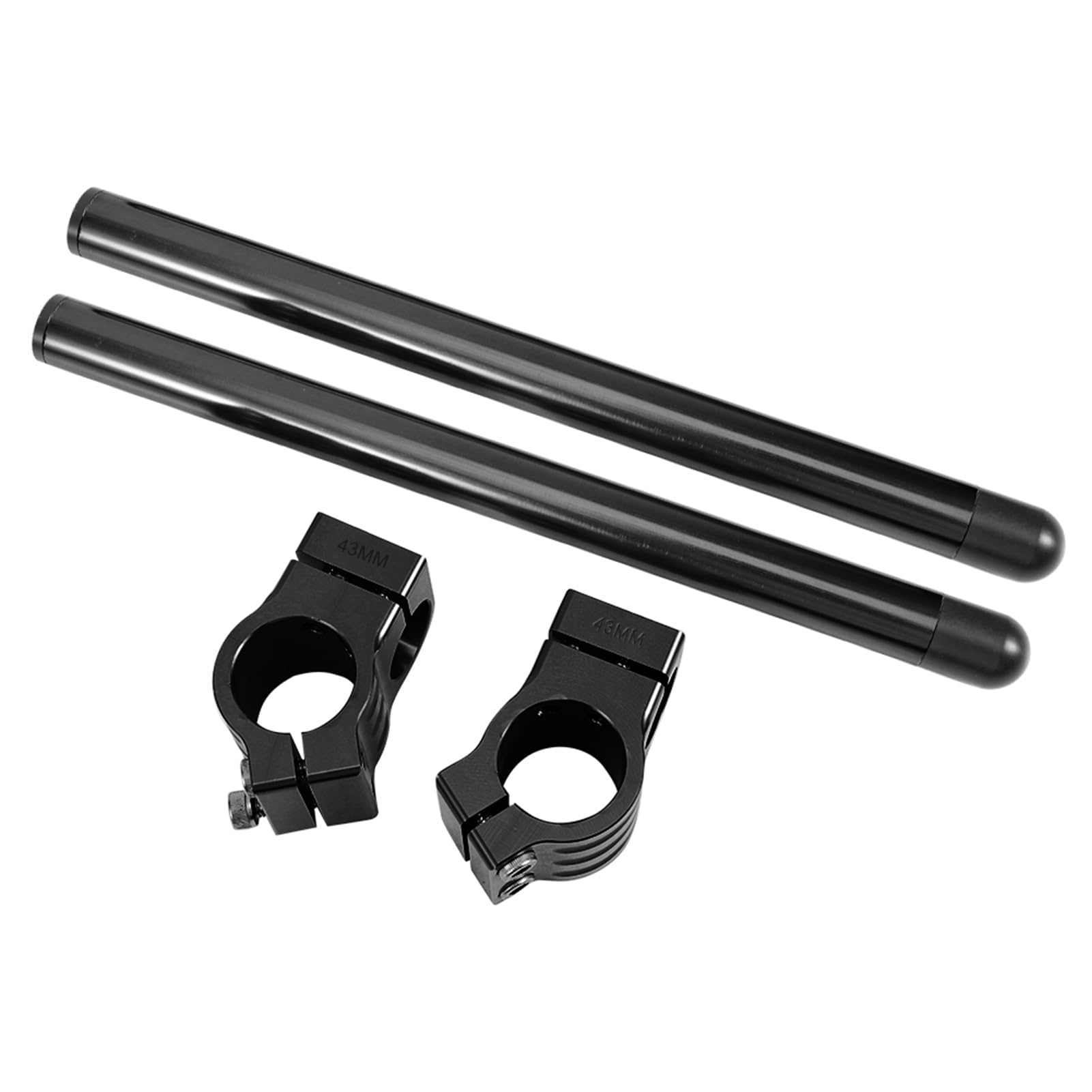 Pince de moto universelle de 43 mm sur la fourche de guidon en aluminium ensemble de poignées séparées (noir) U6g340 43mm Universel Moto Clip Sur Guidon Fou