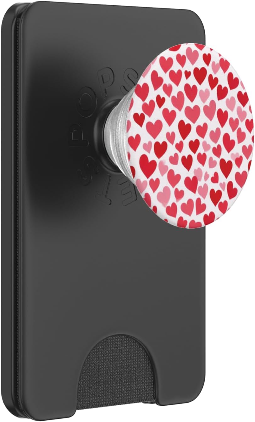 Red Hearts PopSockets PopWallet for MagSafe