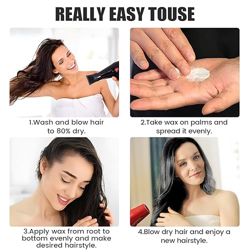 Miniatura 5 de BrimFulite Cera temporal para colorear el cabello, cera de pintura para el cabello, lavable, no grasa, para mujeres y hombres, con juego de peines,