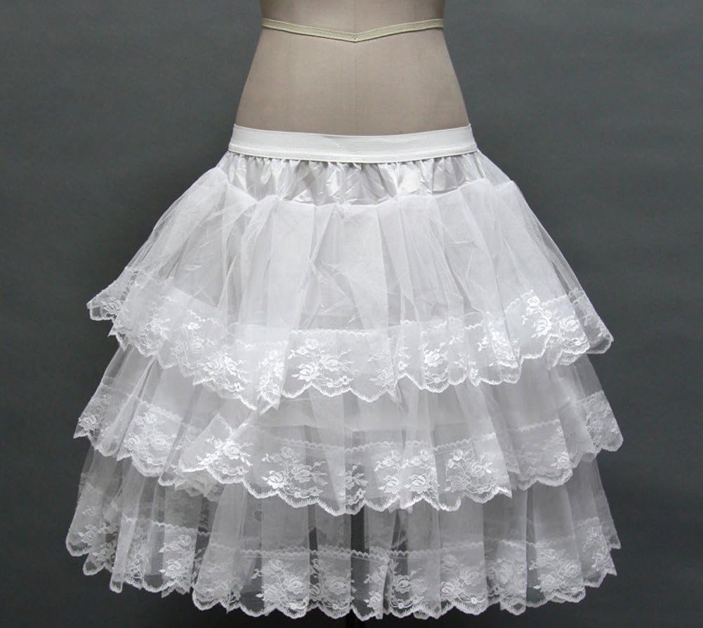 Girls 3 Layers Tulle Short Wedding Flower Girl Petticoat Slips Underskirt