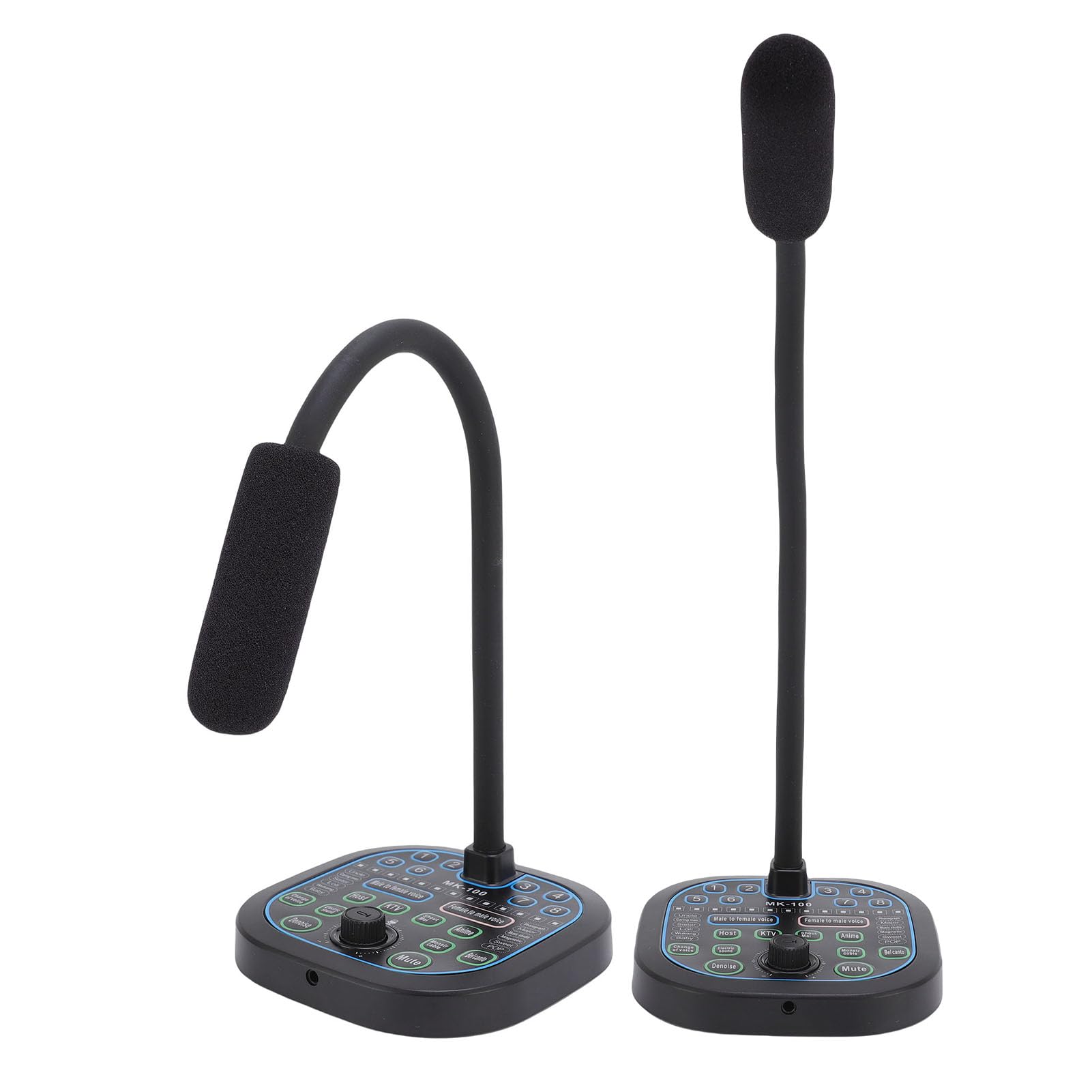 Naroote Cambiador de Voz con Micrófono de Mano, 16 Efectos de Sonido para Grabación de Juegos, Teléfono, Computadora, PC, Portátil, Cambiador de Voz ABS Negro Portátil con 16 Modificaciones de para