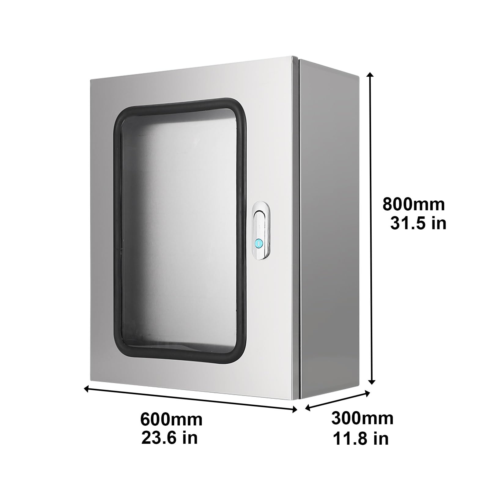 Scatola Elettrica da Esterno in Acciaio Inox 304, Cassetta per Contatore Elettrico IP65 Resistente All'acqua e Alla Polvere con Piastra di Montaggio e Finestra di Visualizzazione(800x600x300mm)
