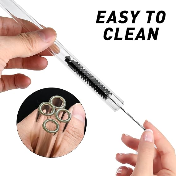 20 Pieces 6 Inches Long Clear Glass Tubes for Art DIY, 12mm OD 8mm ID 2mm Thick Wall Glass Borosilicate Blowing Tubing with 5 Cleaning Brush