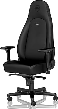 Noblechairs NBL-ICN-PU-BED-SGL Gaming Chair Black Edition Icon Hybrid PU Leather Matte Black Desk Chair