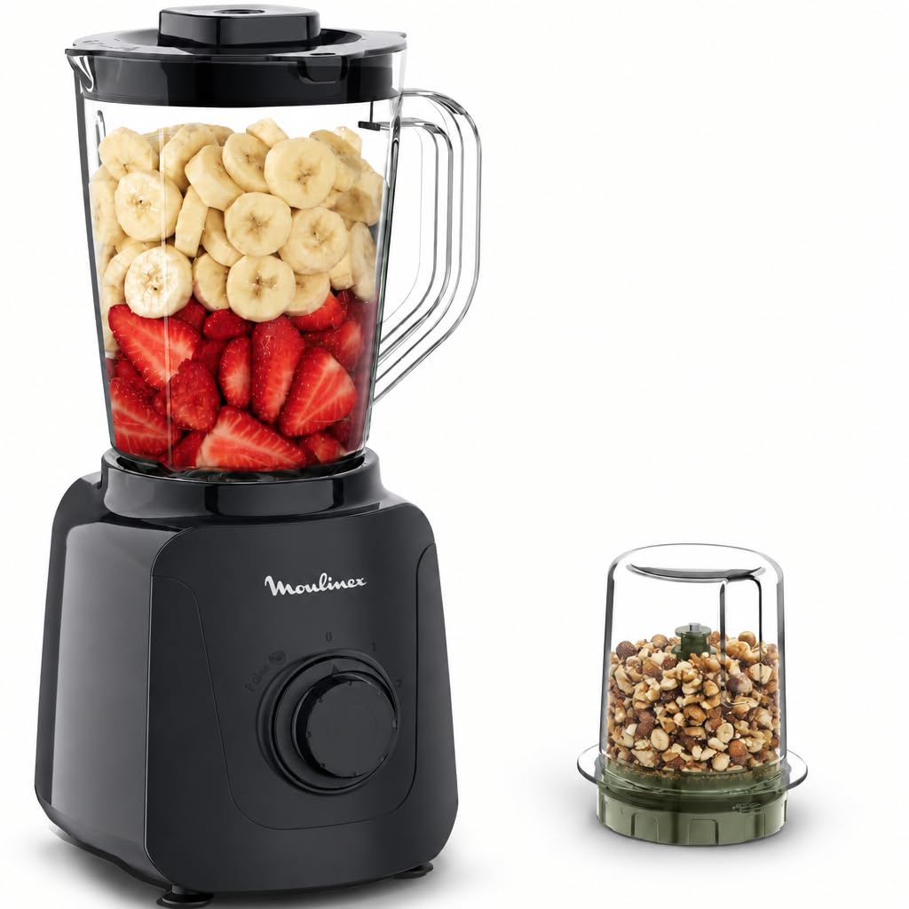 Moulinex Blendforce Essential, Batidora de vaso de 450W, Jarra de 1,85L