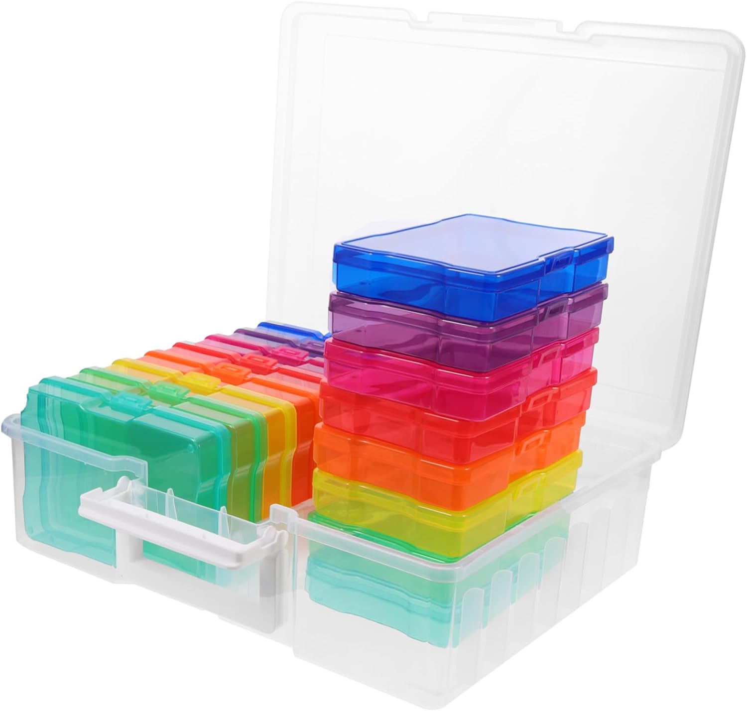 Photo Storage Containers Box Lids Slots Photo Organizer Case Storage Craft Containers Cards Organizer Postcards Case