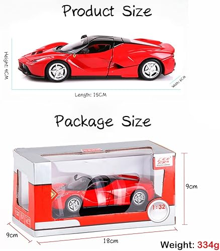 Miniatura 4 de Aleación coleccionable rojo Ferrari Race LaFerrari Pull Back Vehículos Diecast Cars Modelo con luces y sonido