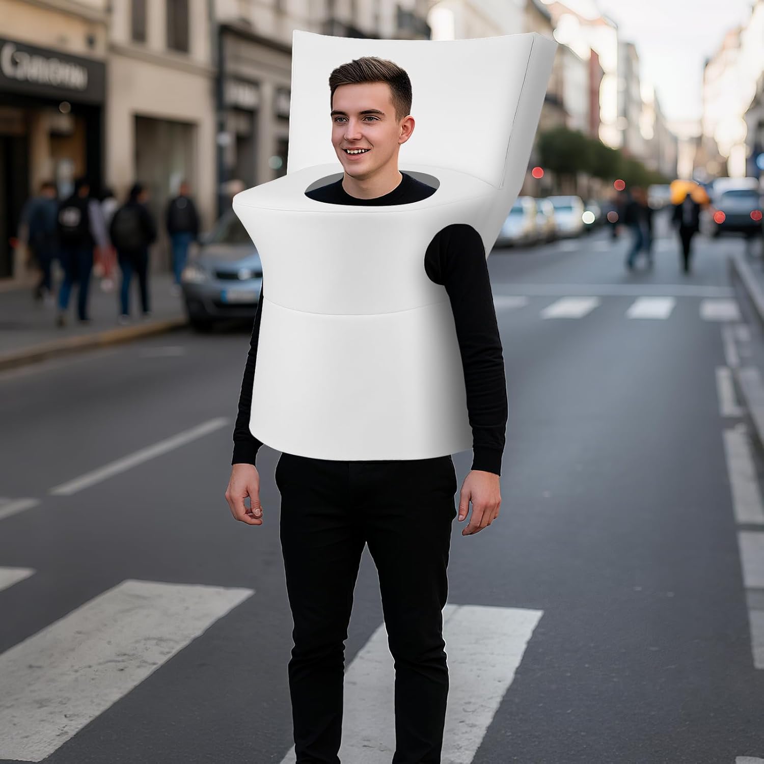 Halloween Toilet Costume Cosplay Adult Fun Reusable Portable Cute Polyester Cosplay for Halloween Costume Cos Themed Parties One Size - Image 6