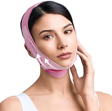 PLANTIFIQUE Chin Strap for Face Contouring - Reusable V Line Ice Silk Fabric Mask - Double Chin Shaping, Adjustable, Breathable Fabric - Jawline Shaper for Women & Men