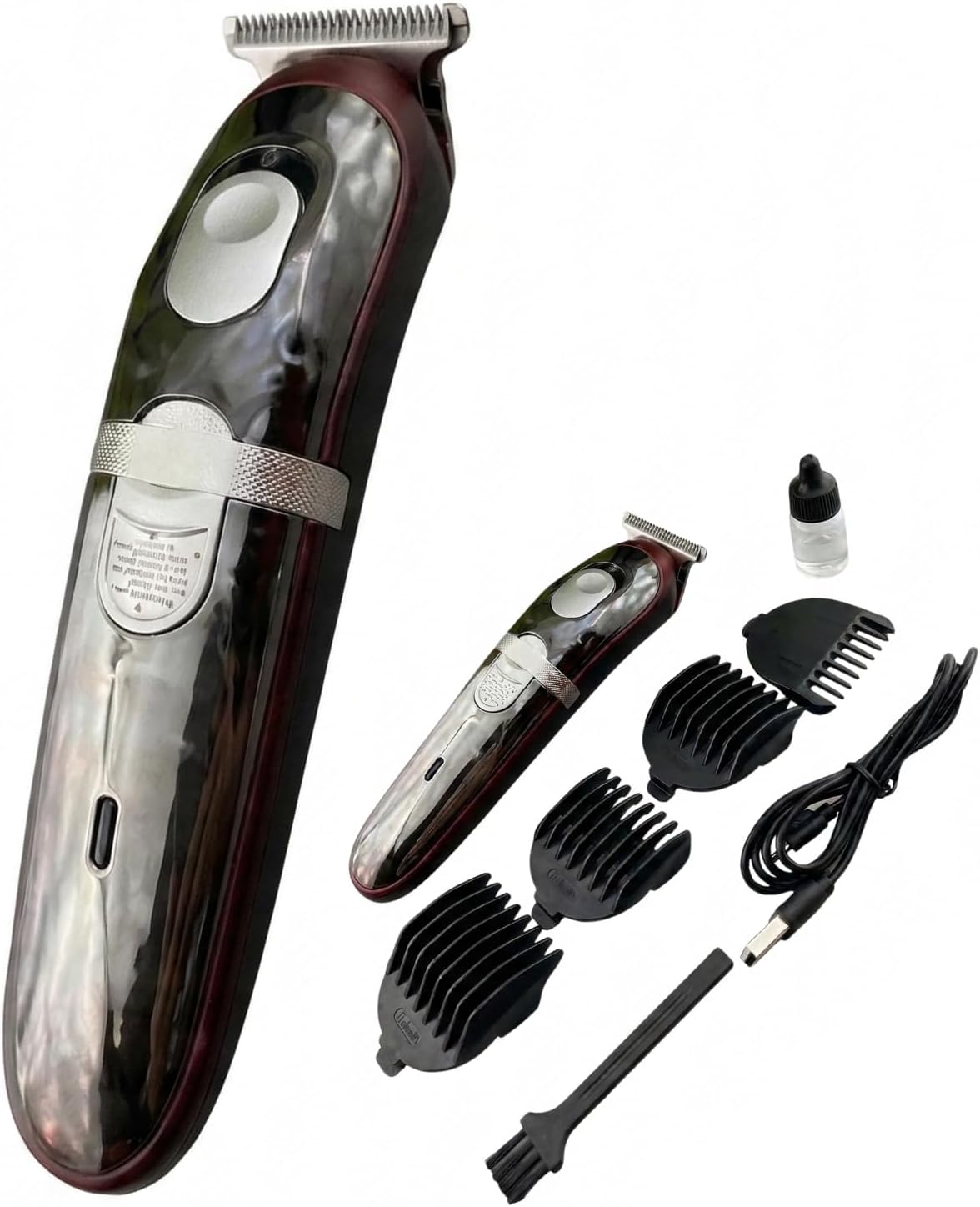 Professional Hair Clippers for Men, T-Blade Trimmer for Beard Shaving & Hair Cutting, Cordless Rechargeable Electric Pro Li Outliner Grooming Kit with Guide Combs, Gold