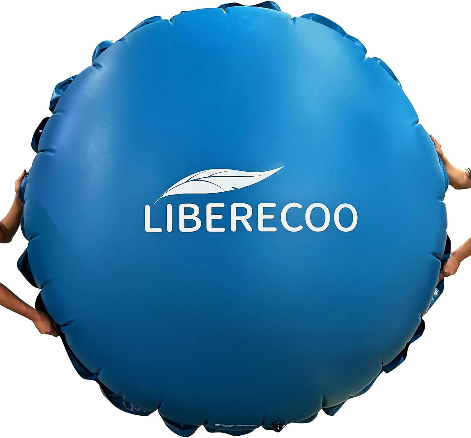 LIBERECOO 10FT Round Pool Cover Pillows for Above-Ground Swimming Pools, 0.4mm Extra Durable Long-Lasting Inflatable Winter Pool Pillows,Ropes Included 10 ft. (Round)