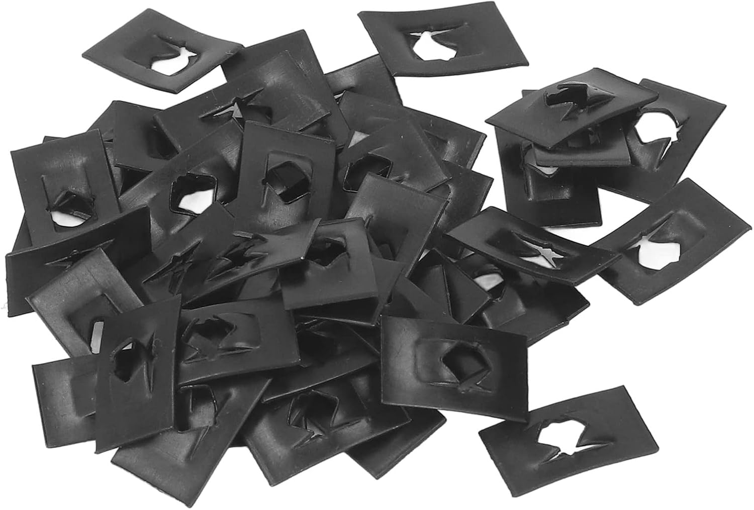 50Pcs Carbon Steel Plate Spring Nut, M4 Reed Unilateral Clip Auto Performance Parts for Car Door Decoration Bumper