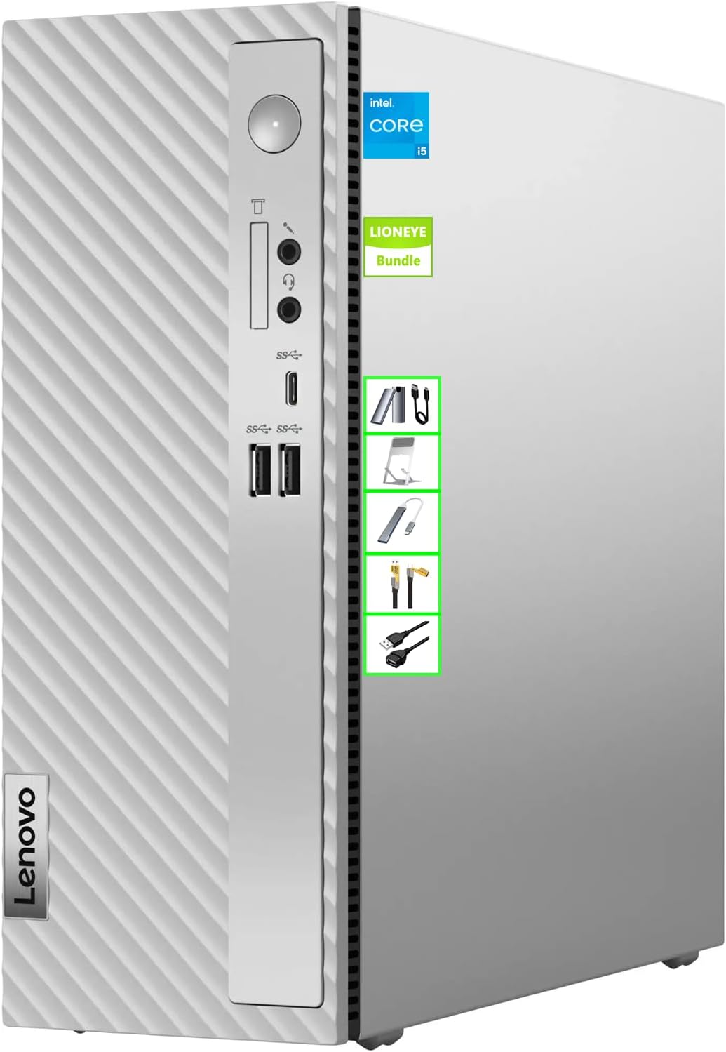 Lenovo AI-Powered IdeaCentre 3 Desktop Computer|32GB RAM| 1TB SSD & 128GB Portable SSD| Intel Core i5-14400|Wi-Fi 6 | RJ-45| VGA| Card Reader| Copilot Ready| Windows 11| Wired KB & Mouse|LE Bundle