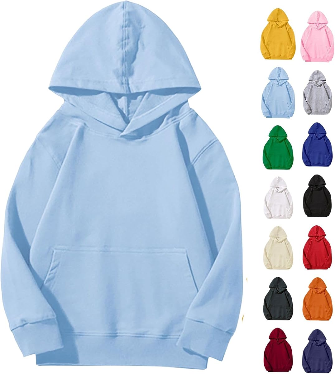 Niñas Niños Sudaderas Casual Manga Larga Sólido Sudadera De Gran Tamaño Suelto Jersey Tops Con Bolsillo Otoño Invierno Ropa