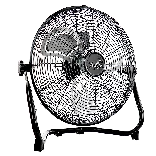Vie Air 12 Inch Twin Pack Industrial High Velocity Heavy Duty Metal Floor Fan With 3 Speed Settings thumb #2