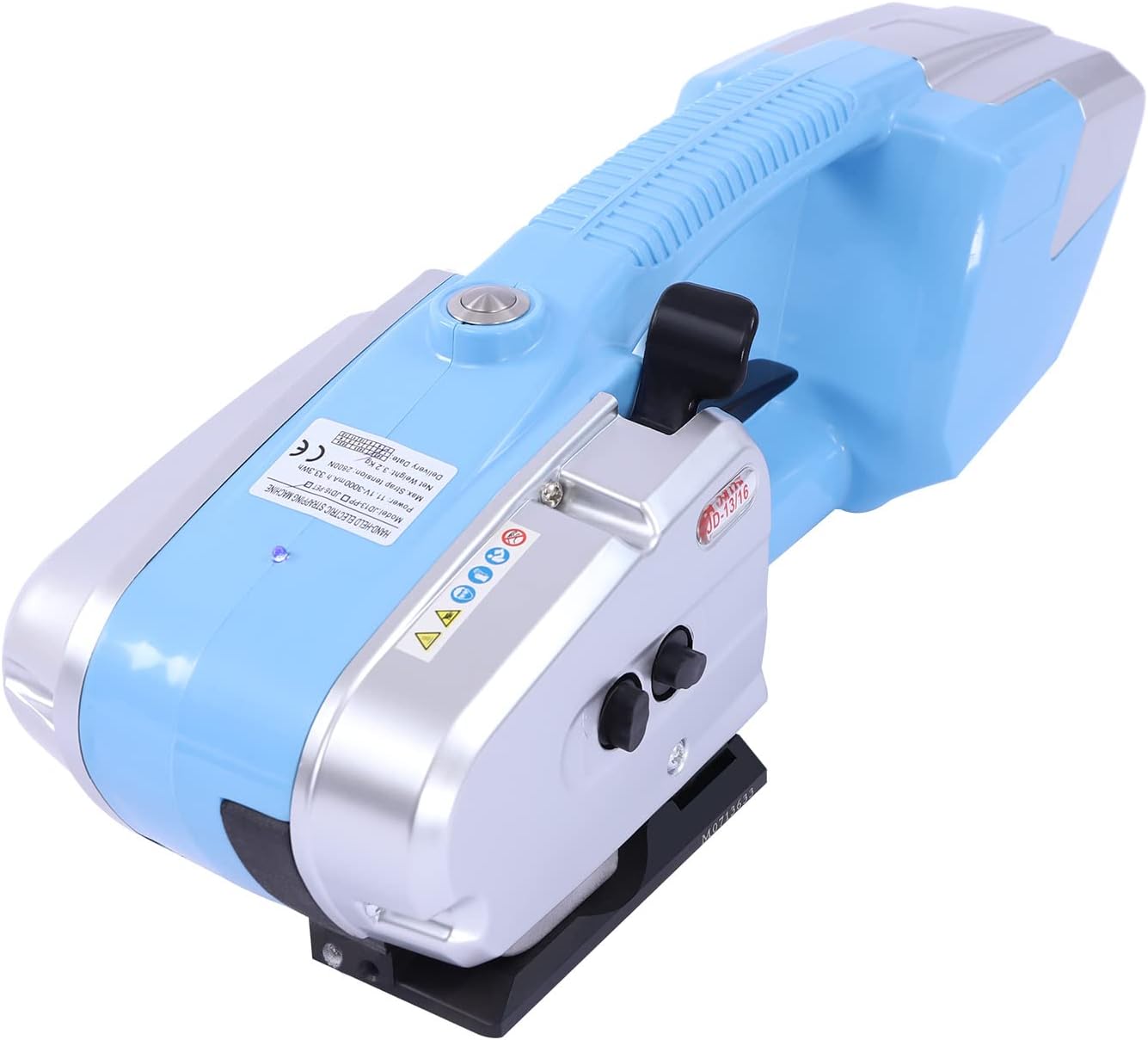 Electric Welding Strapping Tool Electric Strapper Strapping Machine Rechargeable Battery Powered Hot Melting Strapping Banding Tool for 13-16mm PP/PET (Blue - Packing Belt Width: 16mm/0.6in)