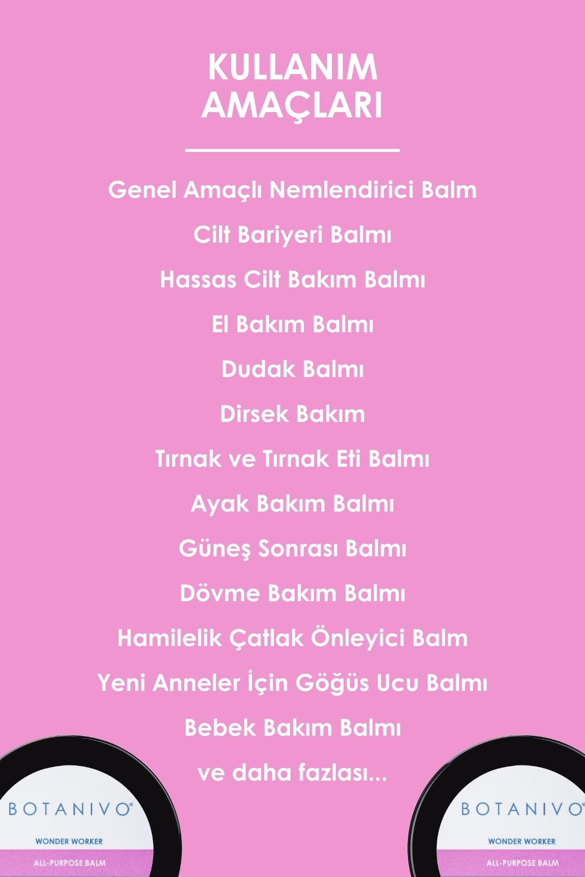 Botanivo Çok Amaçlı Wonder Balm | Nemlendirici, Besleyici, Yumuşatıcı | Organik İçerikli | 2x30 ml