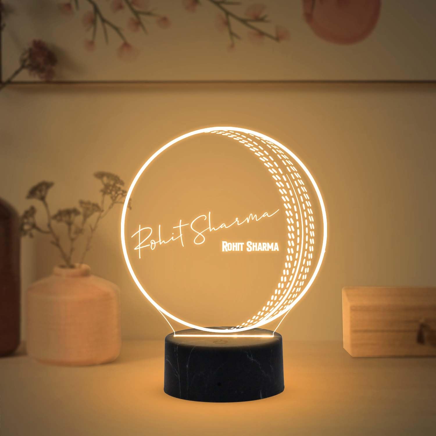 3D Illusion Cricket Ball with Cricketer Signature Led Lamp Warm White Light Cricket Themed Gift for Sports Lover Birthday Gift for Cricket Fans (Rohit Sharma Signature Light) Review India 2025