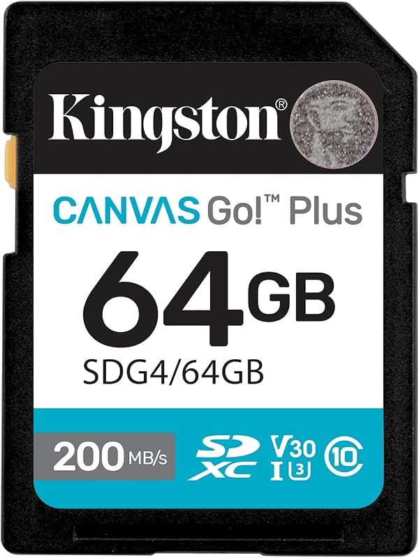 Canvas Go Plus 64GB SD Card | Up to 200MB/s | Class 10, UHS-I, U3, V30 | SDG4/64GB | Up to 200MB/s, Class 10, UHS-I, U3, V30, SDG4/64GB, UHS-I, V30 | SDG4/64GB