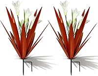 Vista 14 de Homight Estatua de planta de agave de metal para exterior, lirio mexicano, arte de jardín, regalo para el hogar, decoración de jardín, estatua