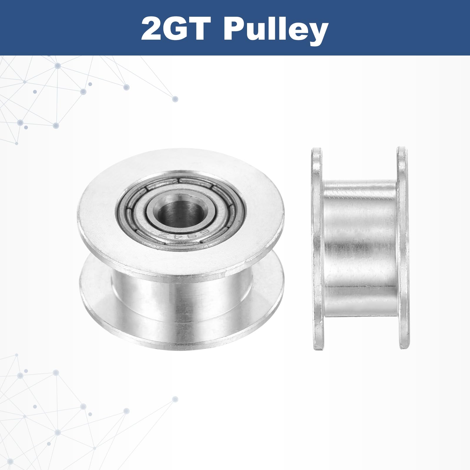 Produktbild von QUARKZMAN 2GT Zahnriemenscheibe 20 Zähne, 5 Mm Bohrung, Aluminium – Für 6 Mm Breite, 20T, Für 3D-Drucker, CNC & Mehr, 10 Stück Silber