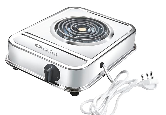 Steelo 2000W Fast Heating Electric Coil Stove, Single Burner Electric Hot Plate with Durable Stainless Steel Body, Compact & Portable for Home, Travel -Wash Bottles (hotplate steelo, pack of 1)