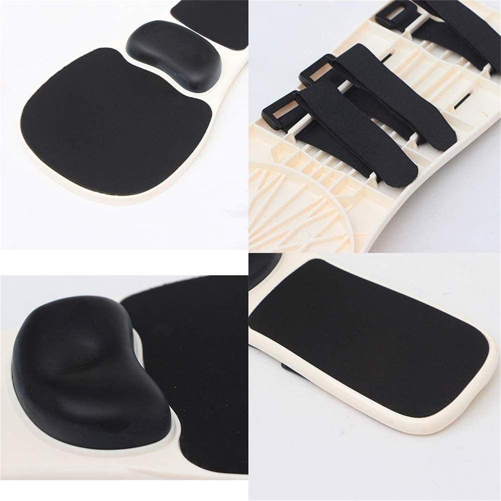 Set Composto da Tappetino per Il Mouse con Poggiapolso in Gel, Superficie Antiscivolo, E Poggiapolsi per Tastiera(Bianca)