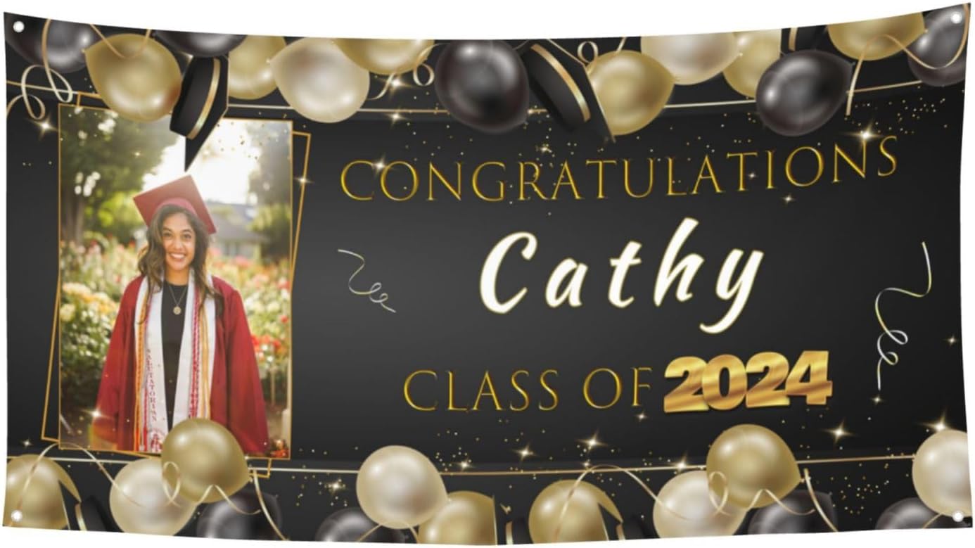 Personalized Graduation Banner,Class Of 2024 Banner,Custom Graduation Banner
