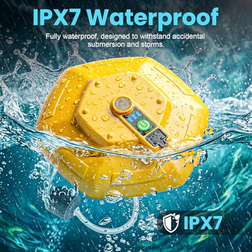 Image of Floating Bait Bucket Aerator, IPX7 Waterproof & Rechargeable Oxygen Pump, Ultra-Quiet Live Bait Bubbler with Type-C Charging, Portable Floating Aerator for Fishing Outdoor Fish Accessories