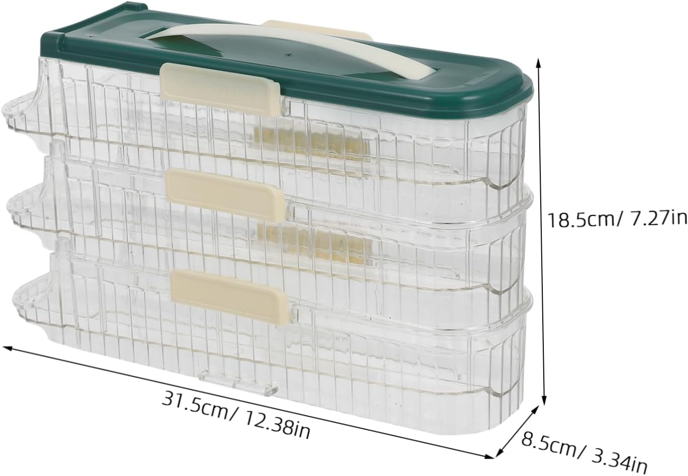 Rolling Fridge Egg Keeper Plastic Egg Tray Refrigerator Organizer Holder Sealed Sturdy Plastic Construction
