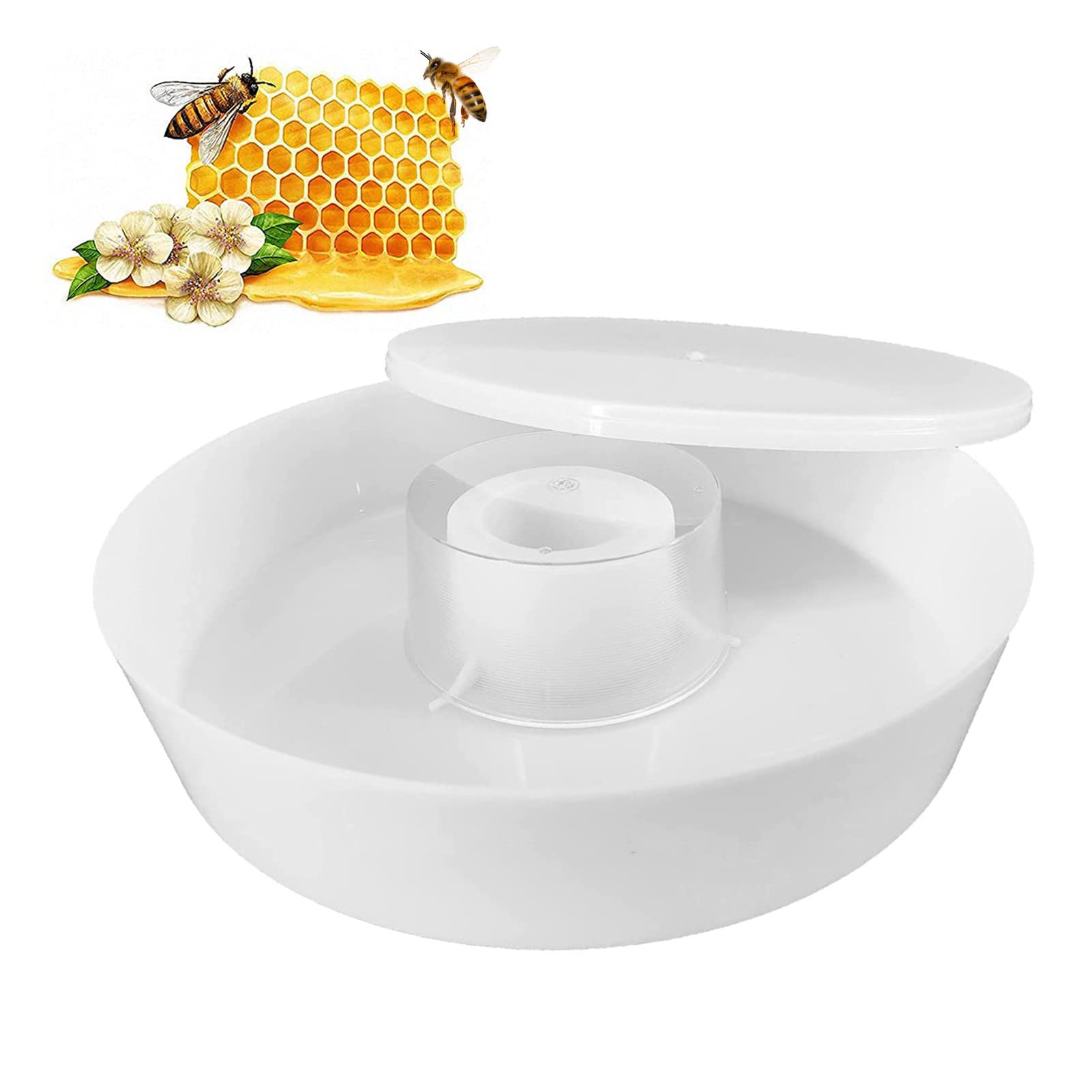 Bee Feeder, Bee Round Rapid Feeder, Bee Water Feeder, Water Or Sugar Syrup Feeding Equipment, Water Feeder Drinking Bowl, Beekeeping Water Feeder Beehive Drinking Bowl For Bee Keeping Equipment