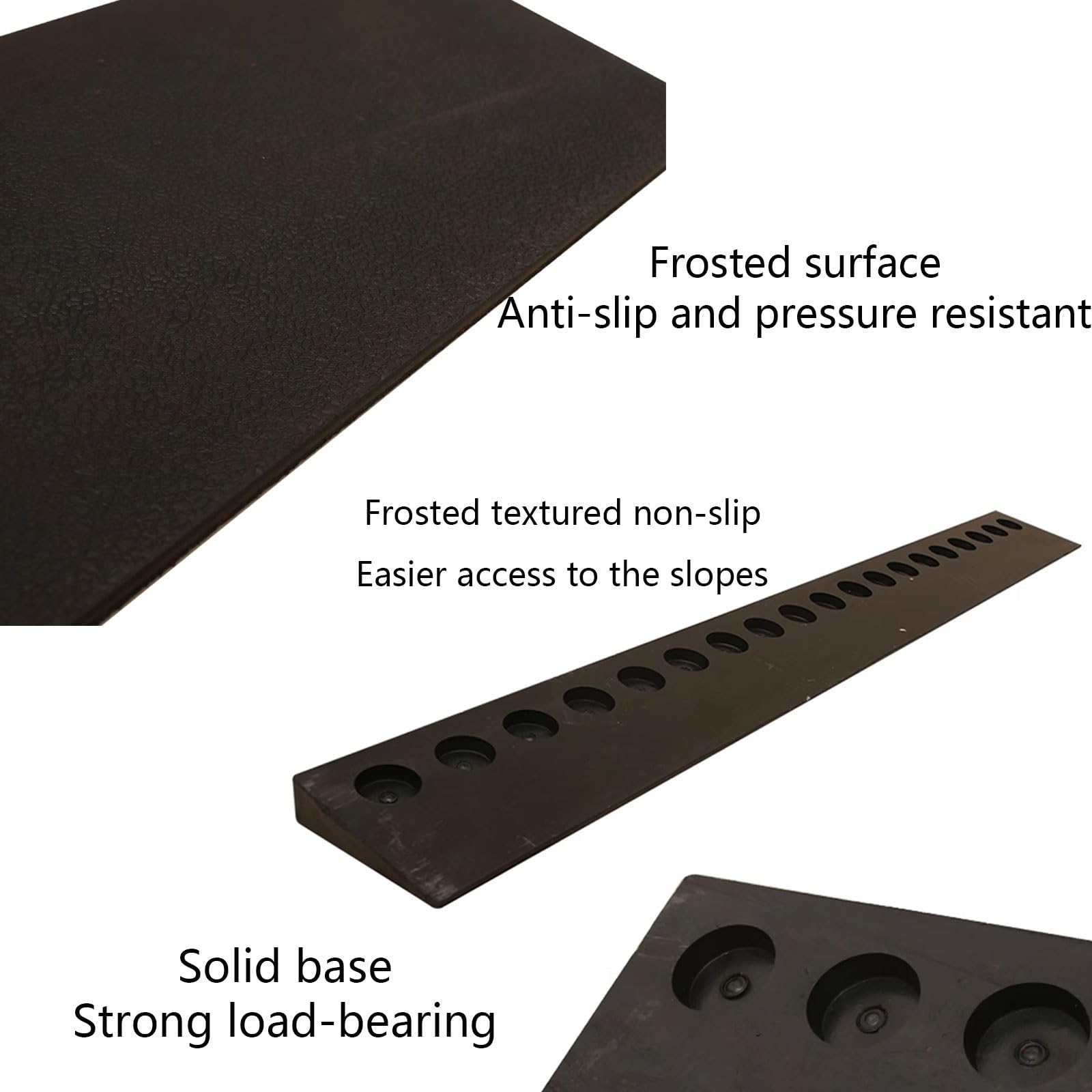 Gummi-Bordsteinrampe, 2 Cm Hoch – Vielseitig Als Türschwellenrampe, Für Rollstühle, Autos, Motorräder (Schwarz, 98x10x2,5 Cm)