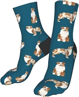 Trainer Socks Australian Shepherd Red Merle Dog Simple Navy Athletic Socks Anti-Slip Running Socks Comfortable Sports Socks For Women Outdoor Work 40Cm