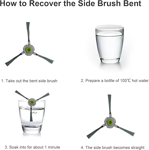 Miniatura 5 de Piezas de repuesto compatibles con el robot aspirador AIRROBO P20 P30, el kit de accesorios de repuesto incluye 4 cepillos laterales y 4 filtros