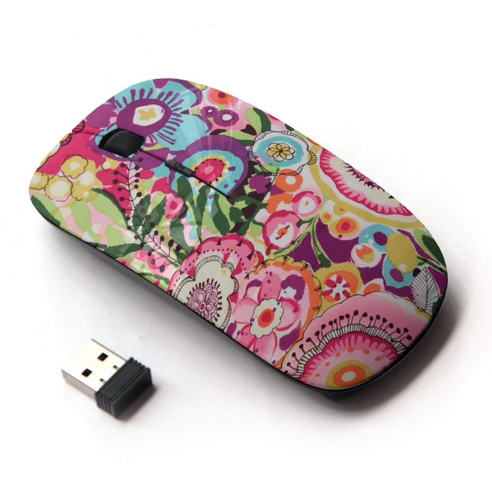 [ Optical 2.4G Wireless Mouse ] Floral Pink Pattern Girly-image-4