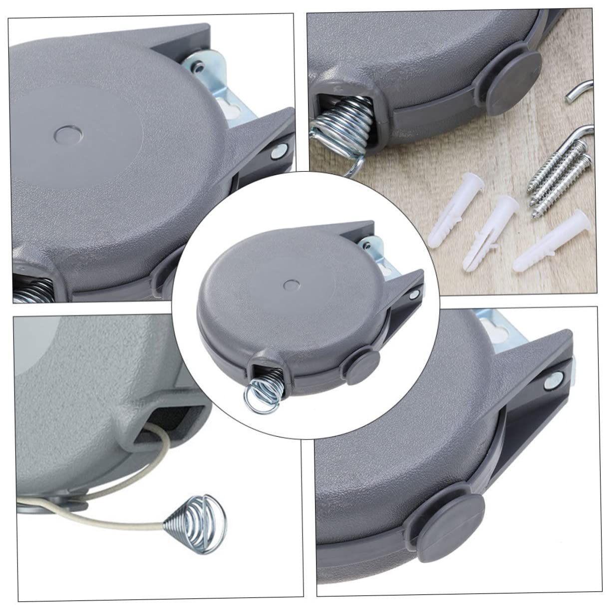 POPETPOP Cuerda para Tender la Ropa Retráctil de PVC y Abs, Fácil de Instalar Capacidad de Carga, Adecuado para Uso Interior y Exterior, Longitud de 15 Metros
