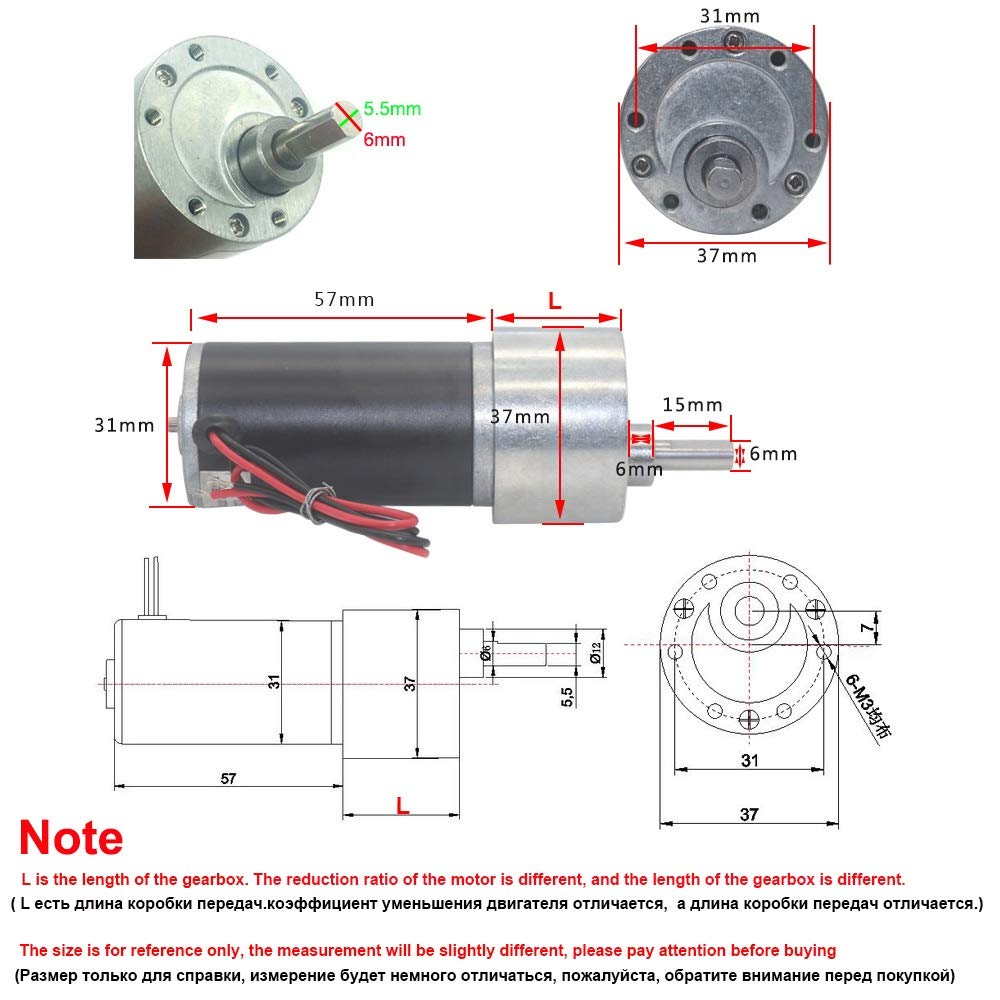 Xianglaa-Motore a corrente continua Motore a ingranaggio DC da 12 V 24V 24V permanente, nella velocità regolabile del motore DC, revocato, alto rpm elettrico da 4 a 1270rpm Ampia gamma di applicazioni