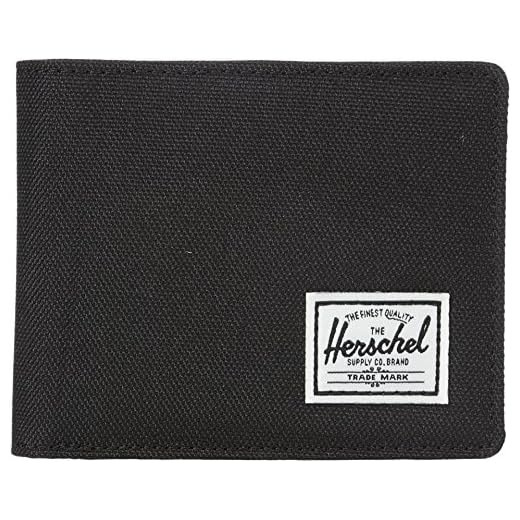 Herschel unisex adult Hank Rfid Bi Fold Wallet, black/black Synthetic Leather, One Size US