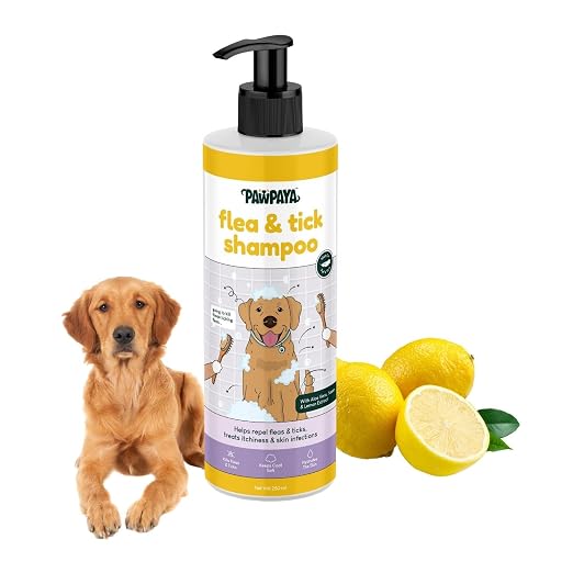 Pawpaya Flea & Tick Dog Shampoo | Neem & Aloe Vera Formula | Removes Fleas, Tick