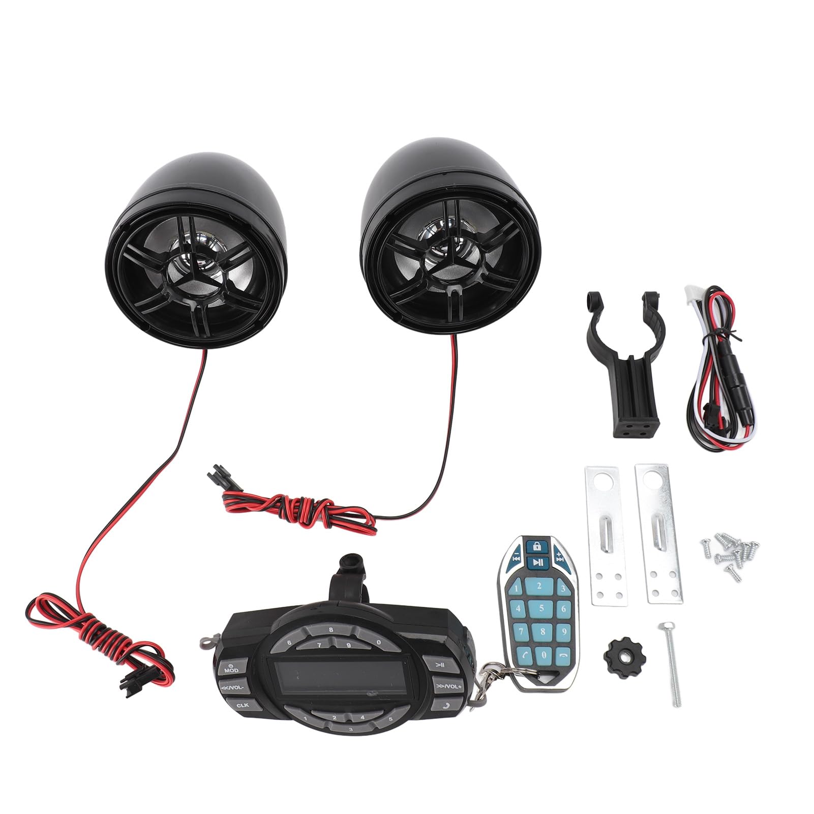 de Altavoces Bluetooth Impermeable para Motocicleta Antirrobo con Control Remoto para Montar Al Aire Libre 3 Pulgadas Negro