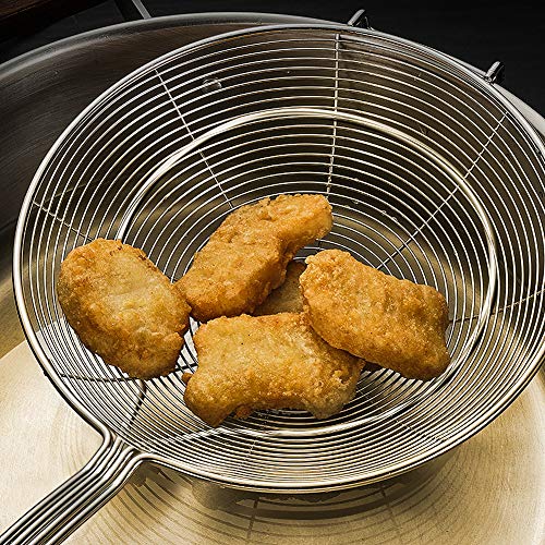 Yfwood 7.9 Inch Spider Strainer Skimmer, Reinforced Double Coil Wire Skimmer With Large Handle Solid Stainless Steel Strainer Ladle For Cooking And Frying ( 1 - Piece ) #TOP5