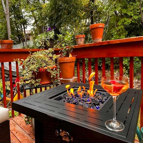 LIFEBESTONE Black Lava Rocks, 1.2-2\", Fire Pit Glass Rocks, Fireplace Embers, Fire Glass for Propane Fire Pit, Medium Lava Rocks for Gas Fireplace, Lava Rocks for Plants, Lava Rocks for Baking, 10Lbs