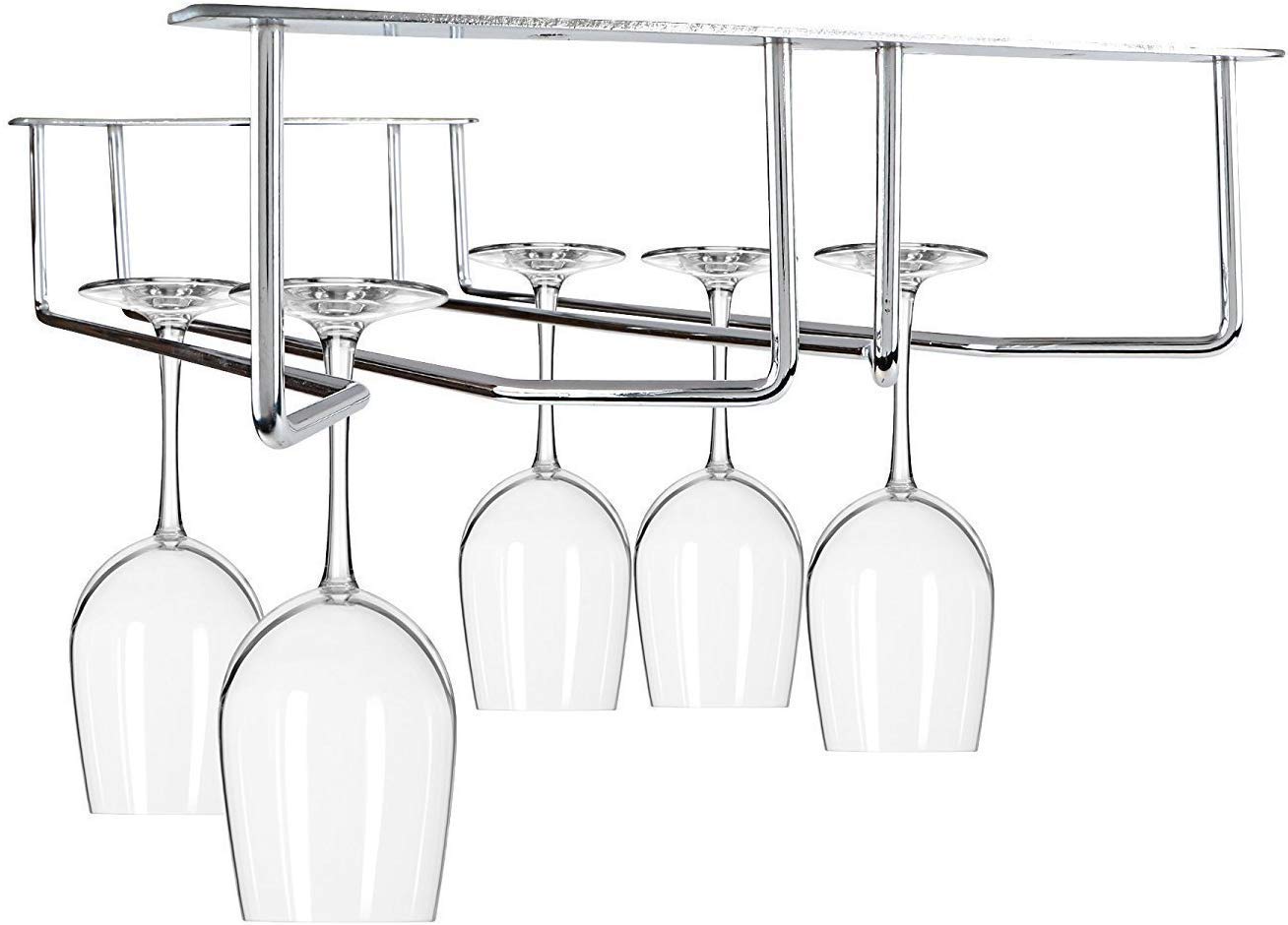 Agudo Stainless Steel Upside Down Wine Glass Holder Stand Rack for bar