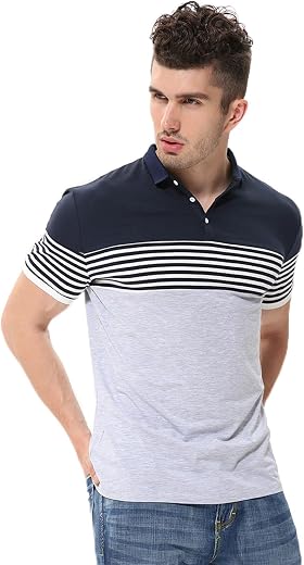 fanideaz Branded Mens Half Sleeve Cotton Striped Polo T-Shirt for Mens || Polo Tshirt for Men || Branded Tshirt for Men