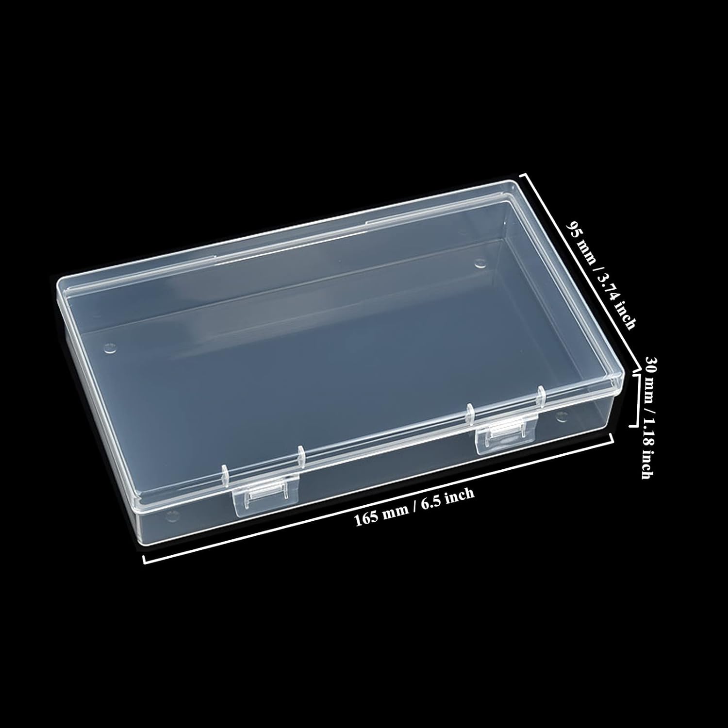 8 Pack Rectangular Clear Plastic Storage Containers Box with Hinged Lid for Beads and Other Small Craft Items (6.5 x 3.74 x 1.18 inch)